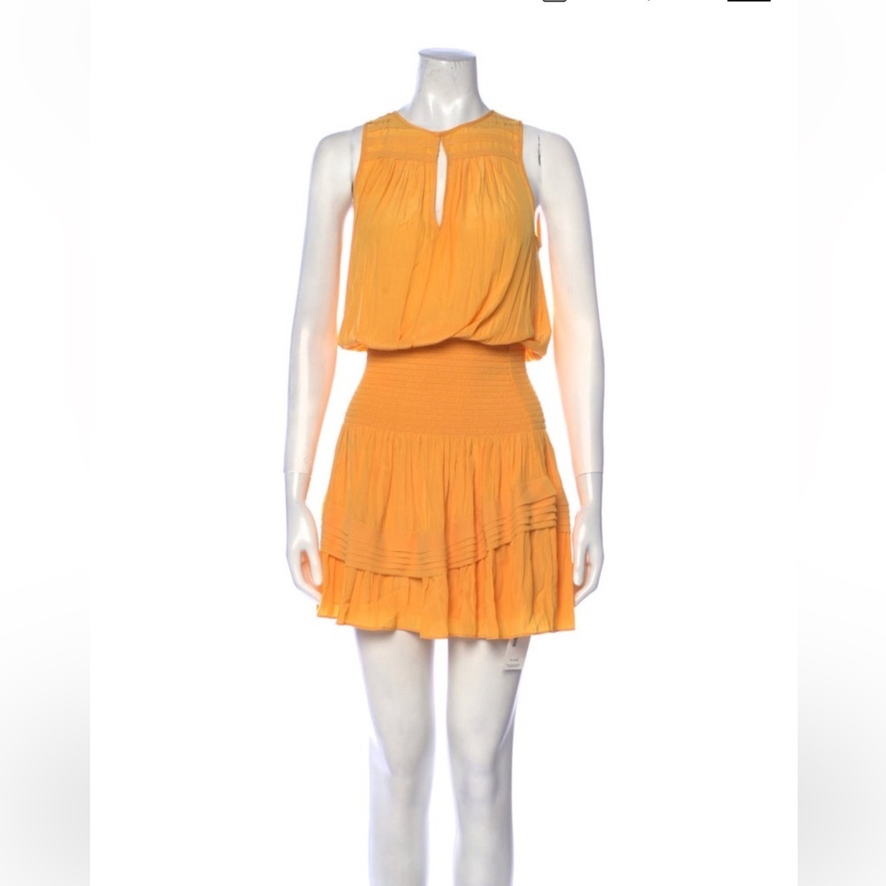 RAMY BROOK BLOUSON MINI DRESS-Golden Mustard Yellow
